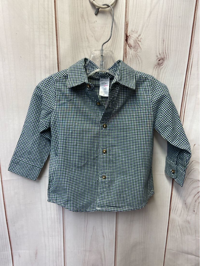Carters Boy's Size 12 Months Blue & Green Shirt
