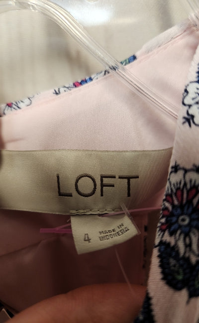 NWT Loft Women's Size 4 Pink Floral Sleeveless Top