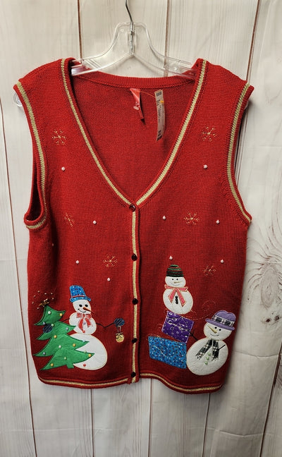 Women's Size L Red Holiday Vest