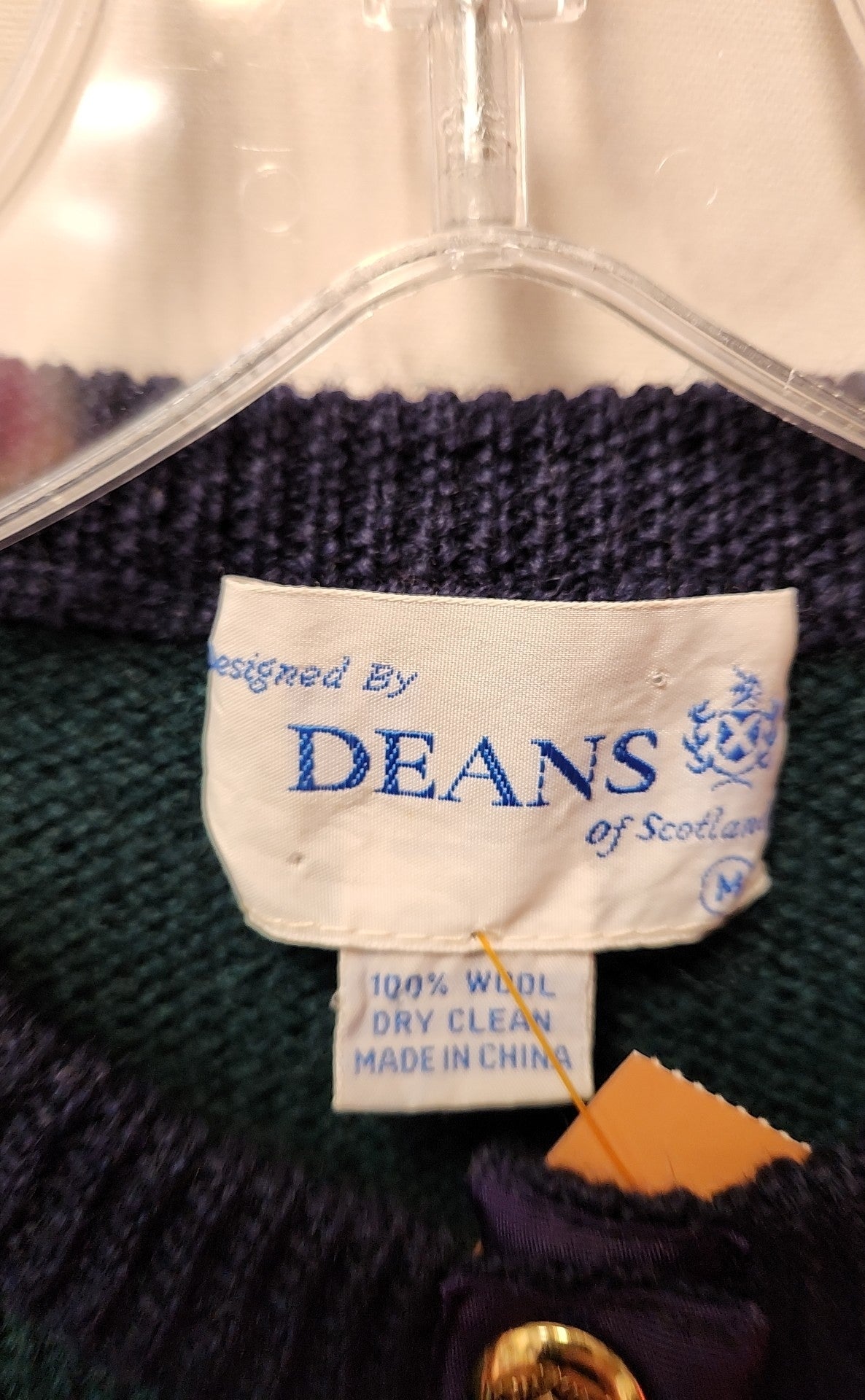 Deans of Scotland Women's Size M Green Wool Cardigan