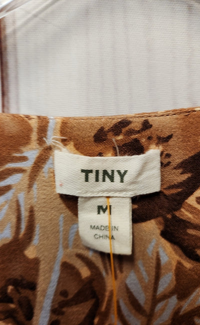 Tiny Women's Size M Brown Floral Long Sleeve Top