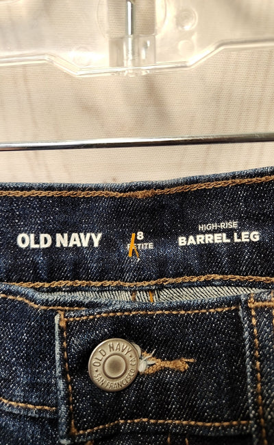 Old Navy Women's Size 29 (7-8) Petite Blue Jeans High Rise Barrel Leg