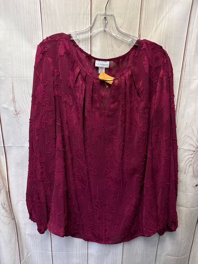 Liz Claiborne Women's Size 1X Pink Floral Long Sleeve Top