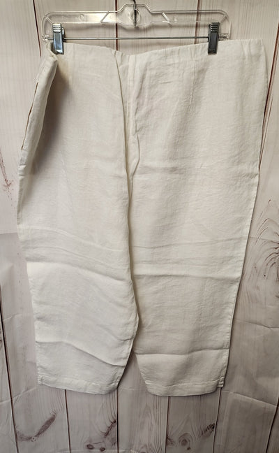 J Jill Women's Size XL White Linen Pants