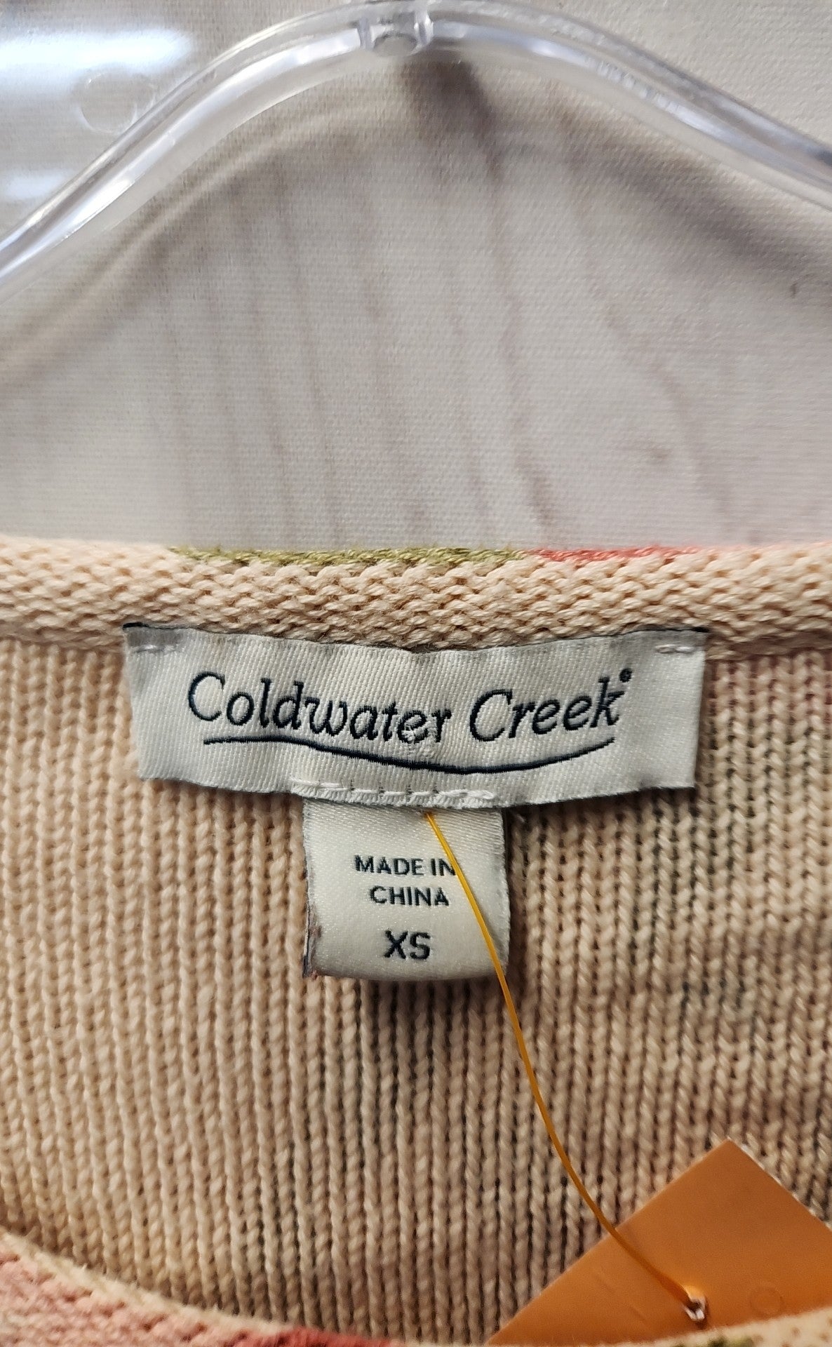 Coldwater Creek Women's Size XS Beige Floral Sweater