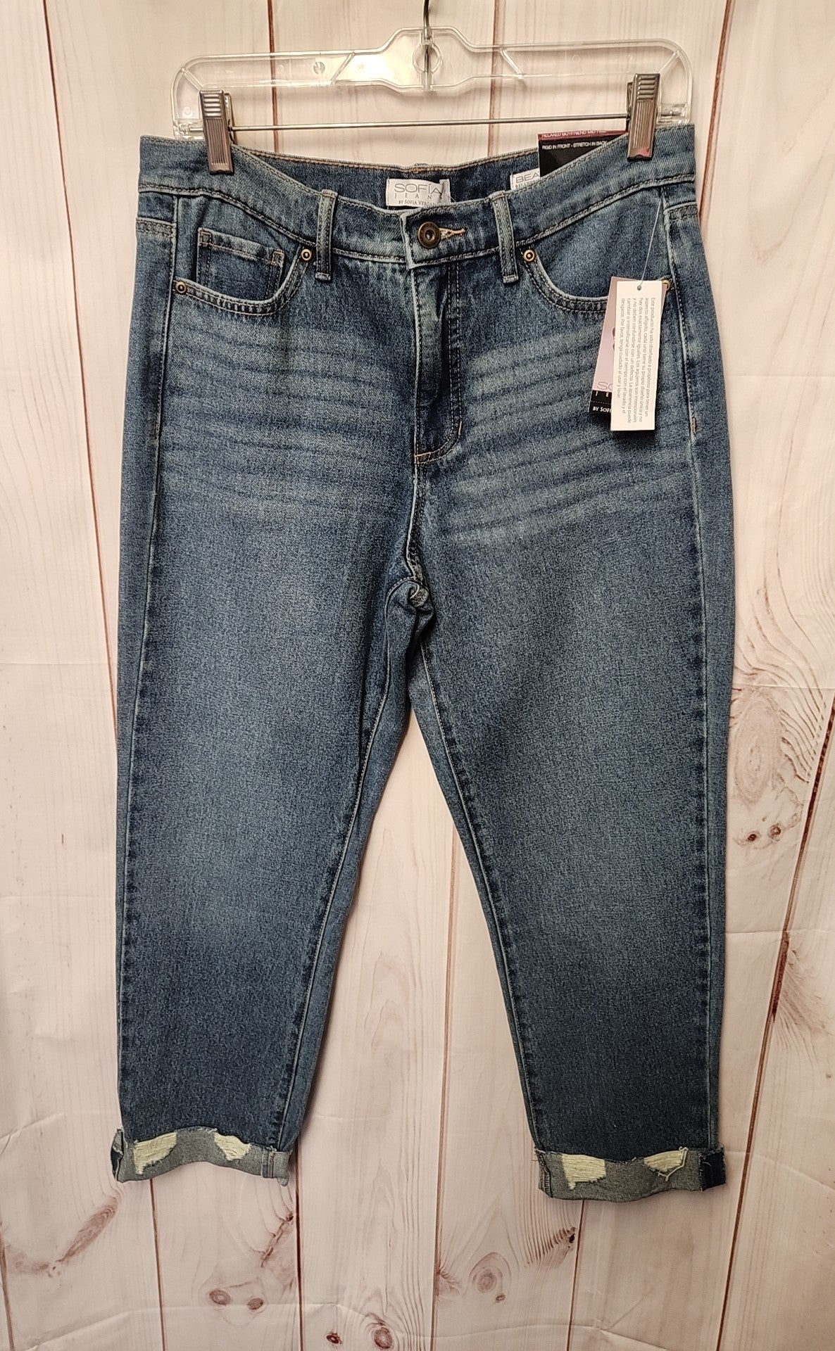 NWT Sofia Women's Size 27 (3-4) Blue Jeans Beatrix Relaxed Boyfriend