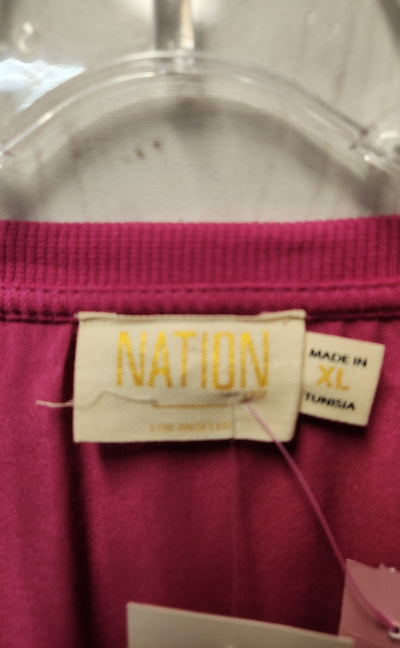 NWT Nation LTD Women's Size XL Pink Donna Bell 3/4 Sleeve Top