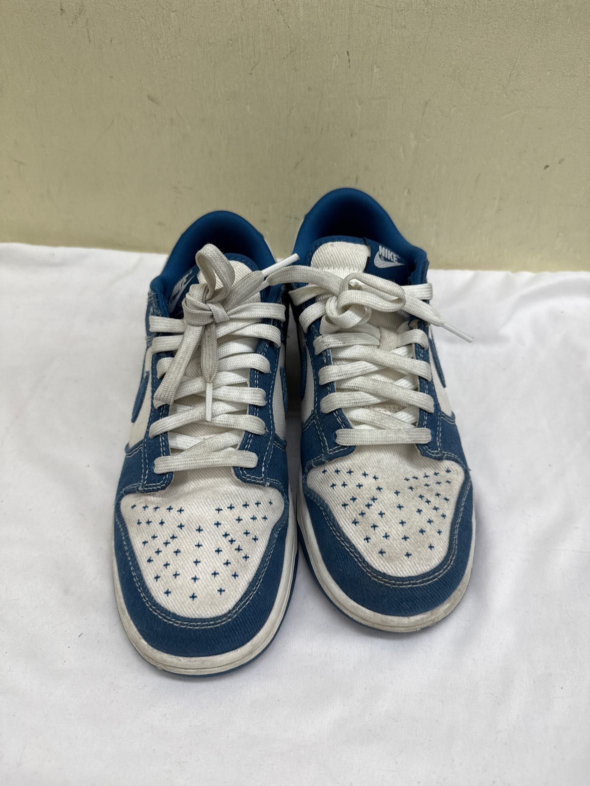 Nike Dunk Low Blue Sashiko White DV0834-101 Men's Size 9 Sneakers Shoes