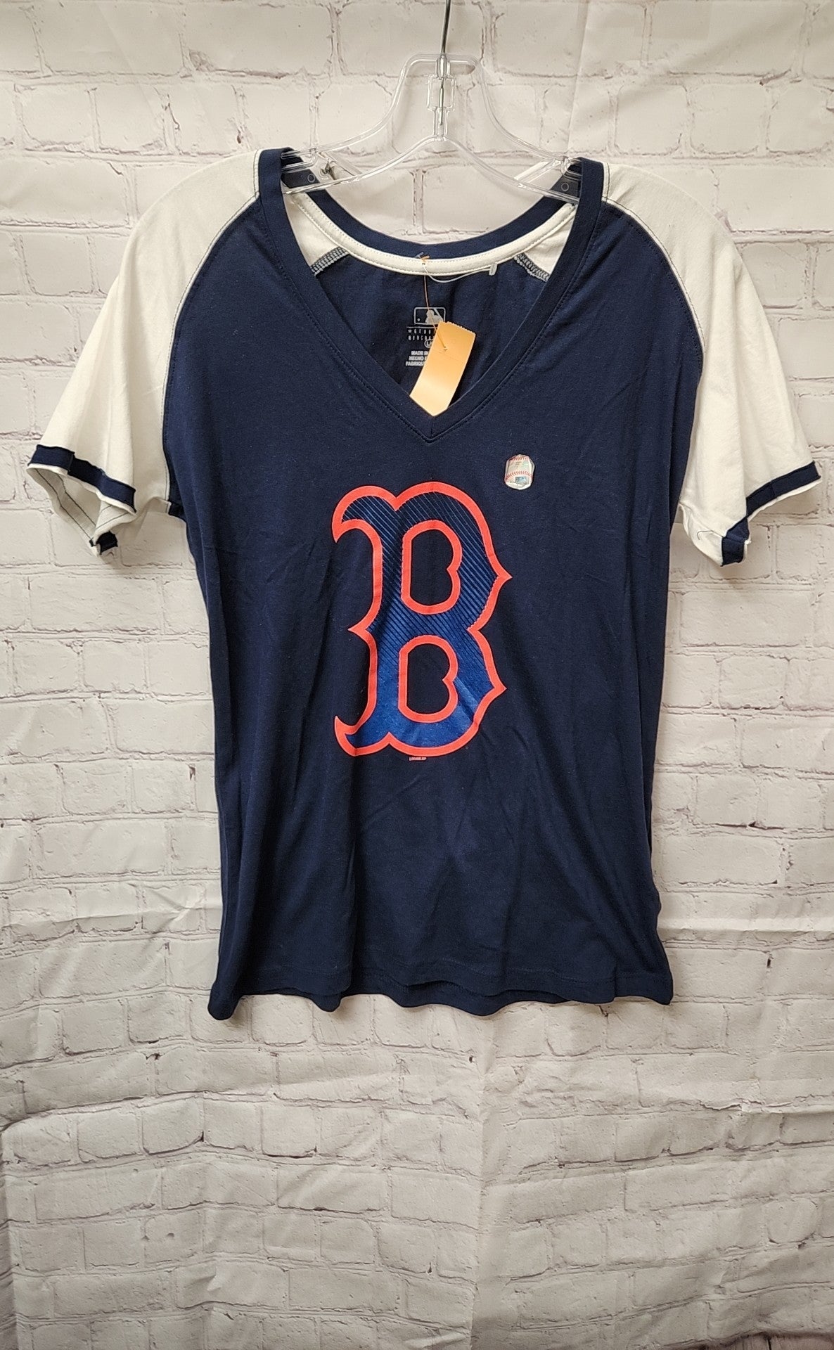 Red Sox Women's Size L Blue Short Sleeve Top