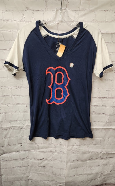 Red Sox Women's Size L Blue Short Sleeve Top