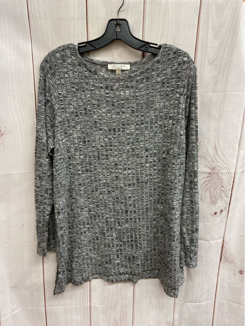 Cyrus Women's Size 2X Gray Long Sleeve Top