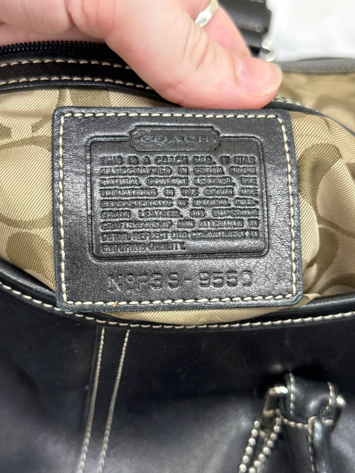 VTG Coach 9550 Hampton Soho Flap Black Leather Purse Bag AS IS - small stains