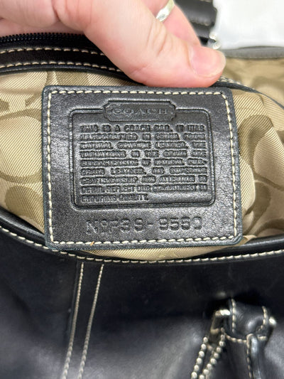 VTG Coach 9550 Hampton Soho Flap Black Leather Purse Bag AS IS - small stains