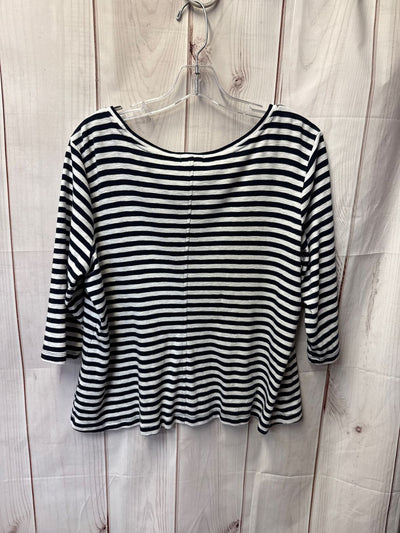 Nic & Zoe Women's Size XL White & Black 3/4 Sleeve Top