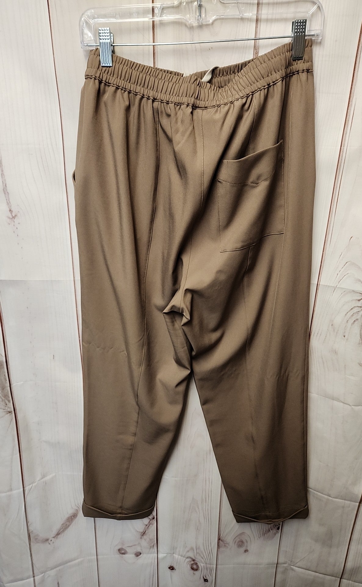 Varley Women's Size S Cypress Turn Up Brown Pants Stretch Twill