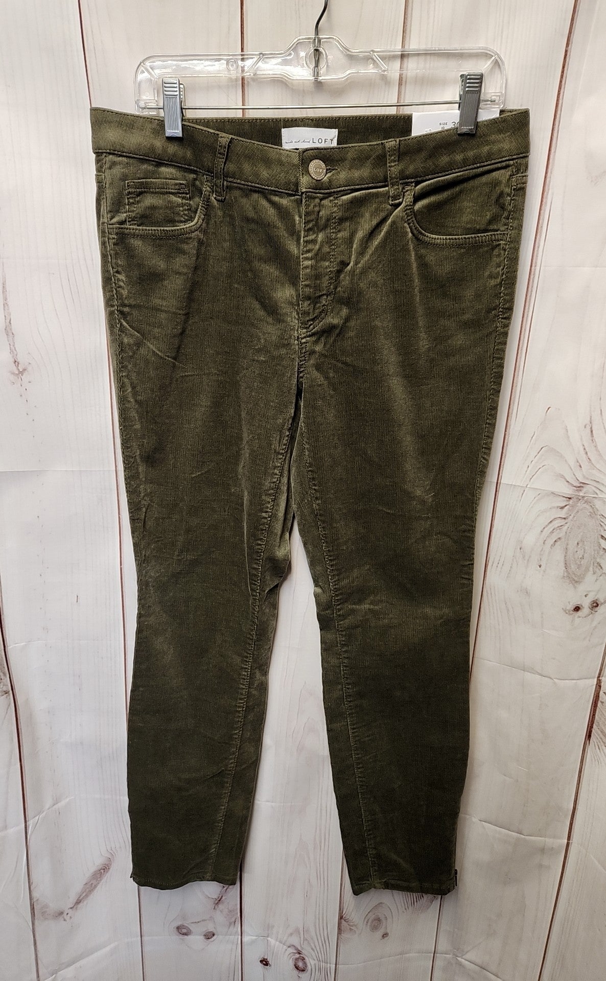 NWT Loft Women's Size 30 (9-10) Olive Green Corduroy Pants Curvy Skinny
