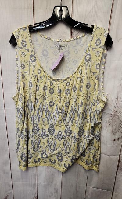 Croft & Barrow Women's Size XL Yellow Floral Sleeveless Top