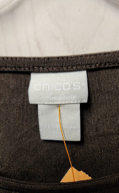 Chico's Women's Size 4 = US XXL Black & Brown Long Sleeve Top