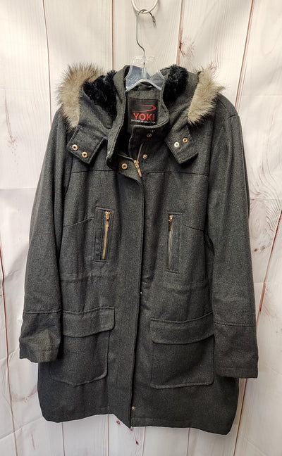 Yoki Women's Size 1X Gray Coat