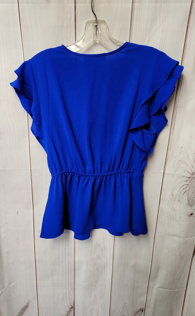 NWT Monteau Women's Size M Blue Short Sleeve Top