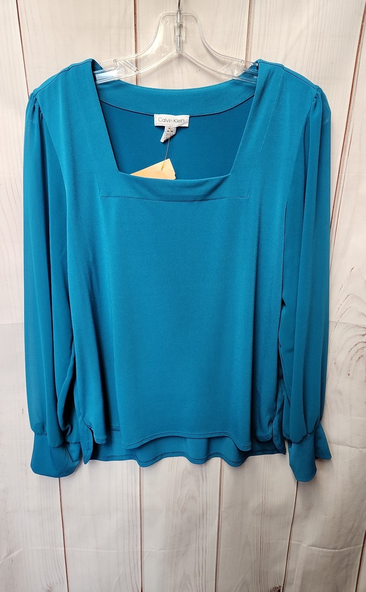 Calvin Klein Women's Size M Teal Long Sleeve Top
