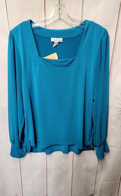 Calvin Klein Women's Size M Teal Long Sleeve Top