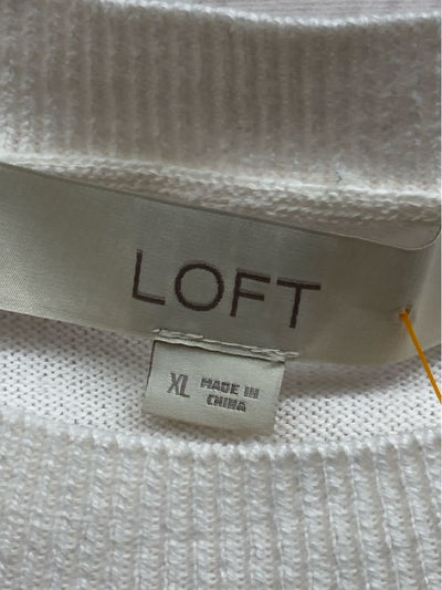 Loft Women's Size XL White Animal Print Sweater