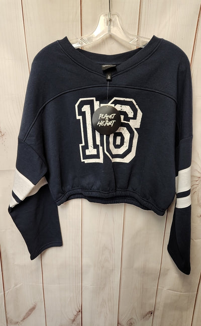 NWT Planet Heart Women's Size L Navy Long Sleeve Top