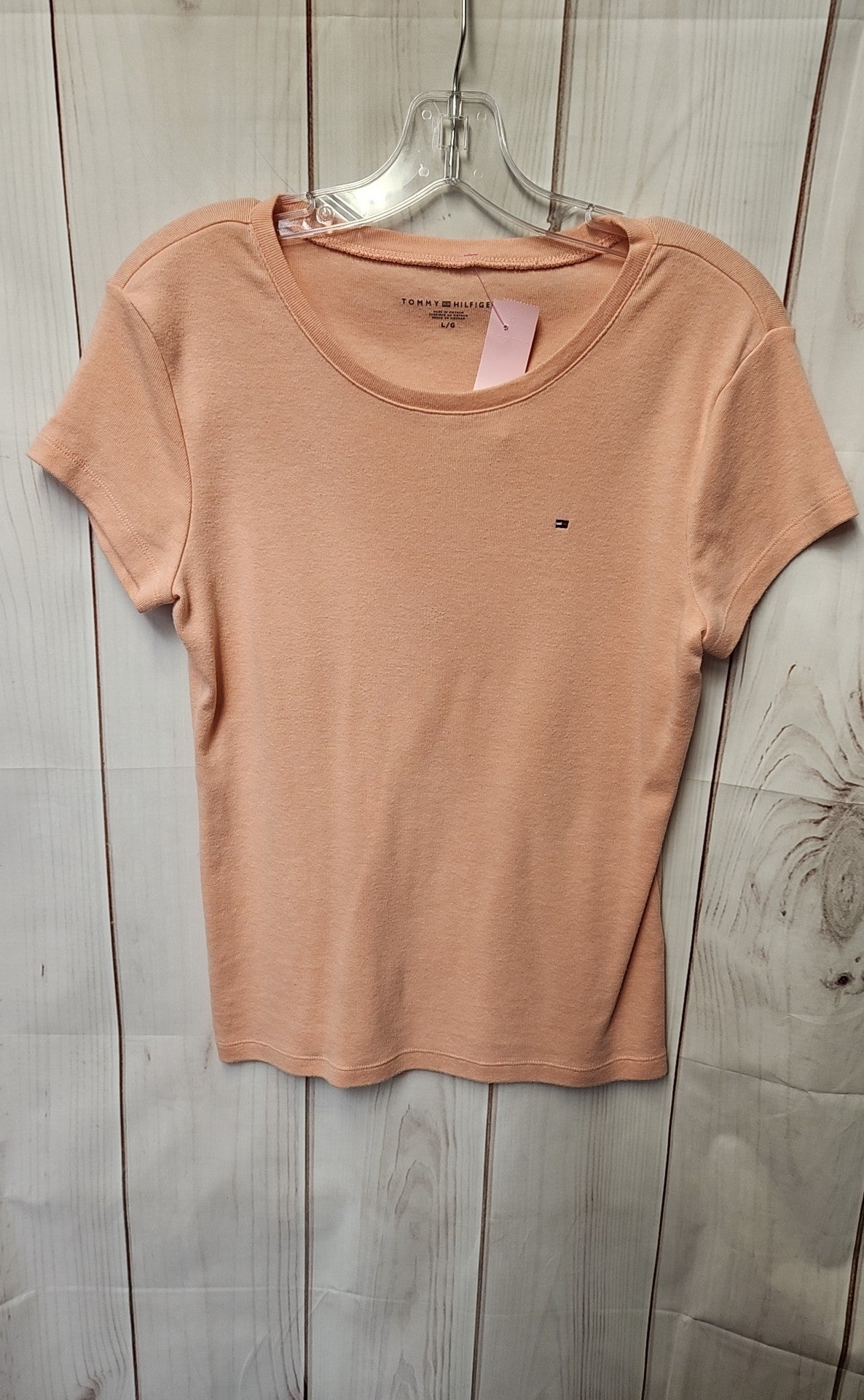 Tommy Hilfiger Women's Size L Peach Short Sleeve Top