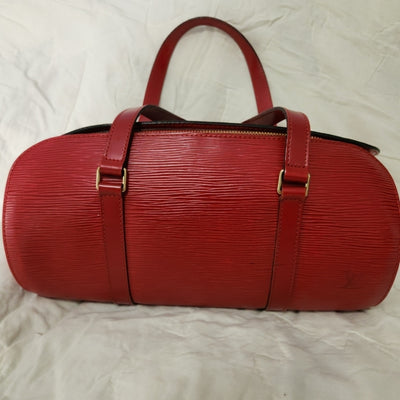 COA Louis Vuitton Epi Red Soufflot Papillion with Pouchette Pouch Purse Bag