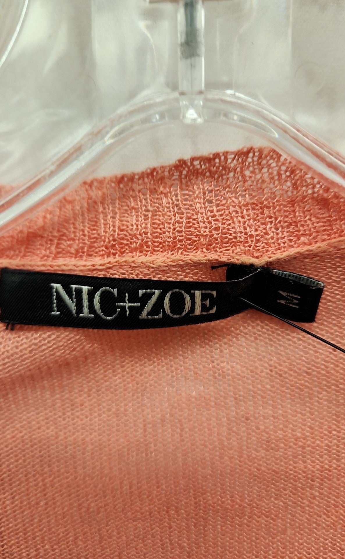 Nic & Zoe Women's Size M Peach Cardigan