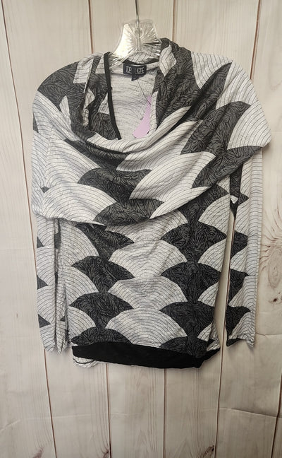 Top Ligne Women's Size S White & Black Long Sleeve Top