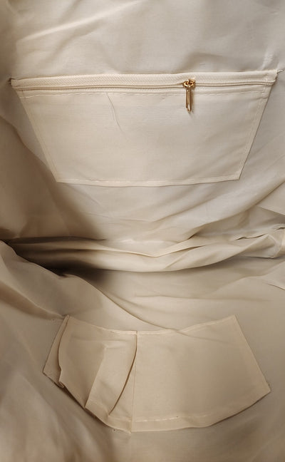 Banana Boat Beige & White Tote Bag