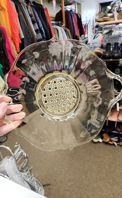 Platter Depression Glass Yellow Flower