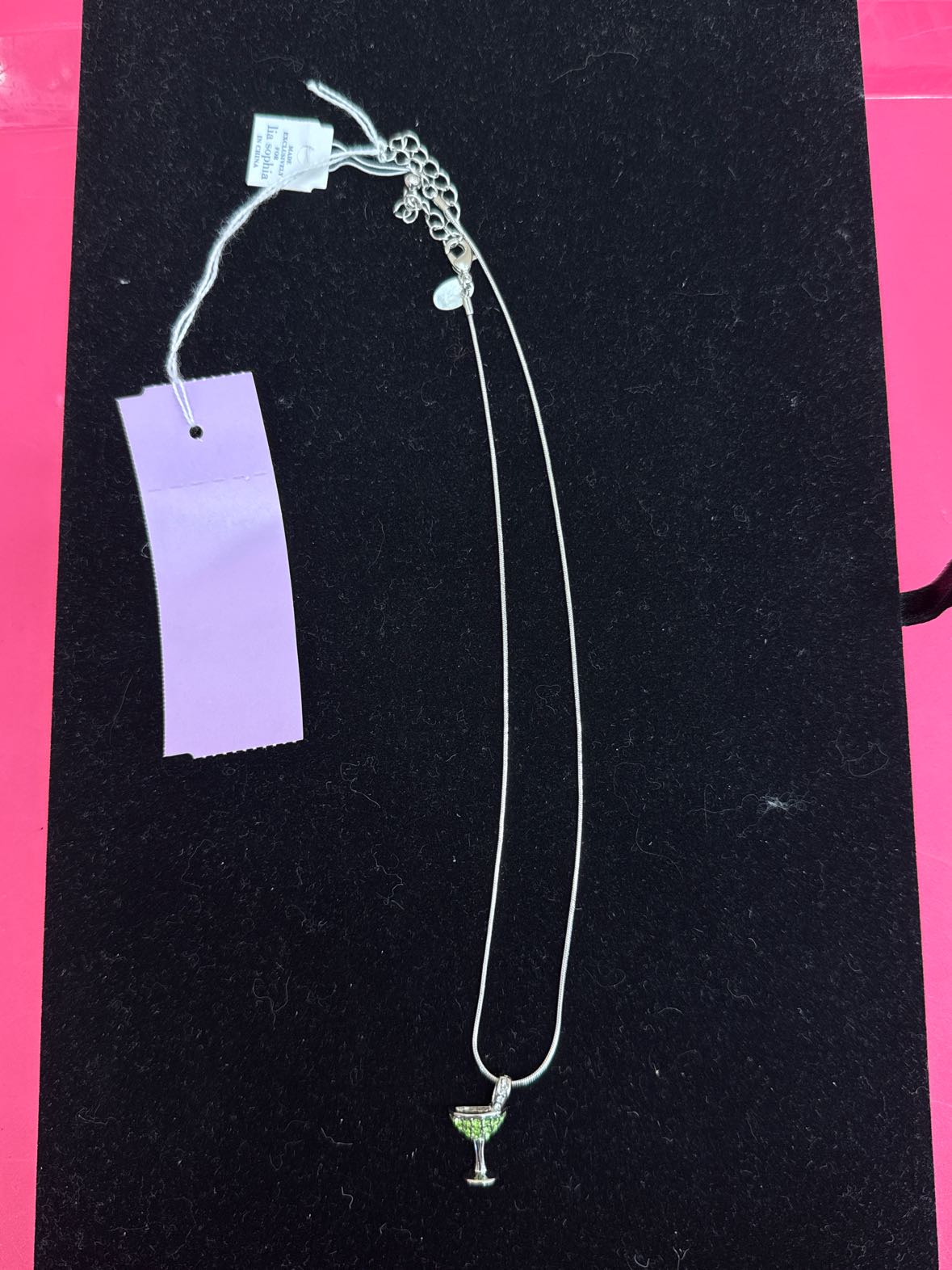 NWT Lia Sophia Silver Martini Necklace