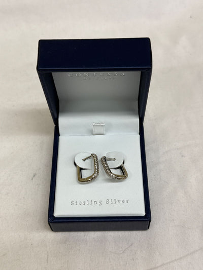 925 Sterling Silver Rectangle Hoop Earrings