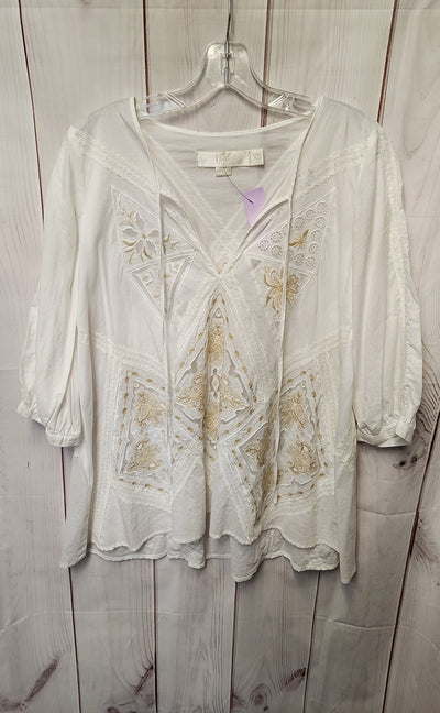 Karta Women's Size M White 3/4 Sleeve Top