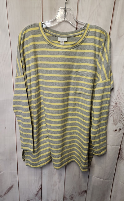 J Jill Women's Size M Petite Gray Long Sleeve Top
