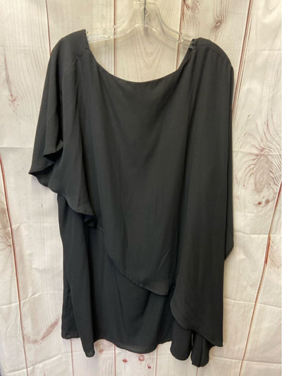 Ulla Popken Women's Size 24 Black Short Sleeve Top