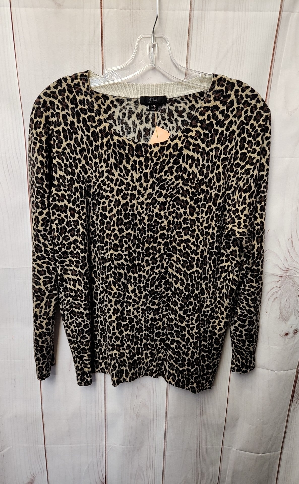 J Crew Women's Size XXL Brown Animal Print Sweater