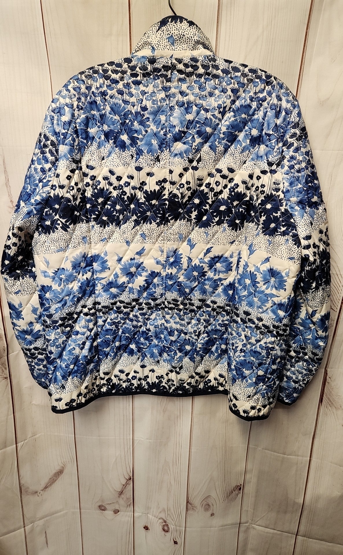 Lands End Women's Size XL Blue Floral Jacket