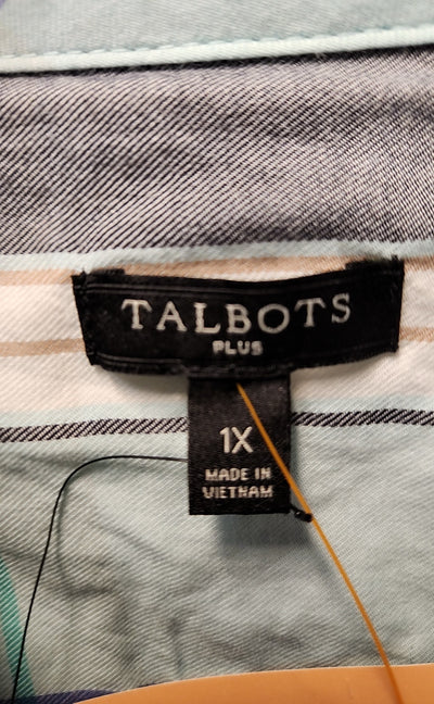 Talbots Women's Size 1X Blue Long Sleeve Top