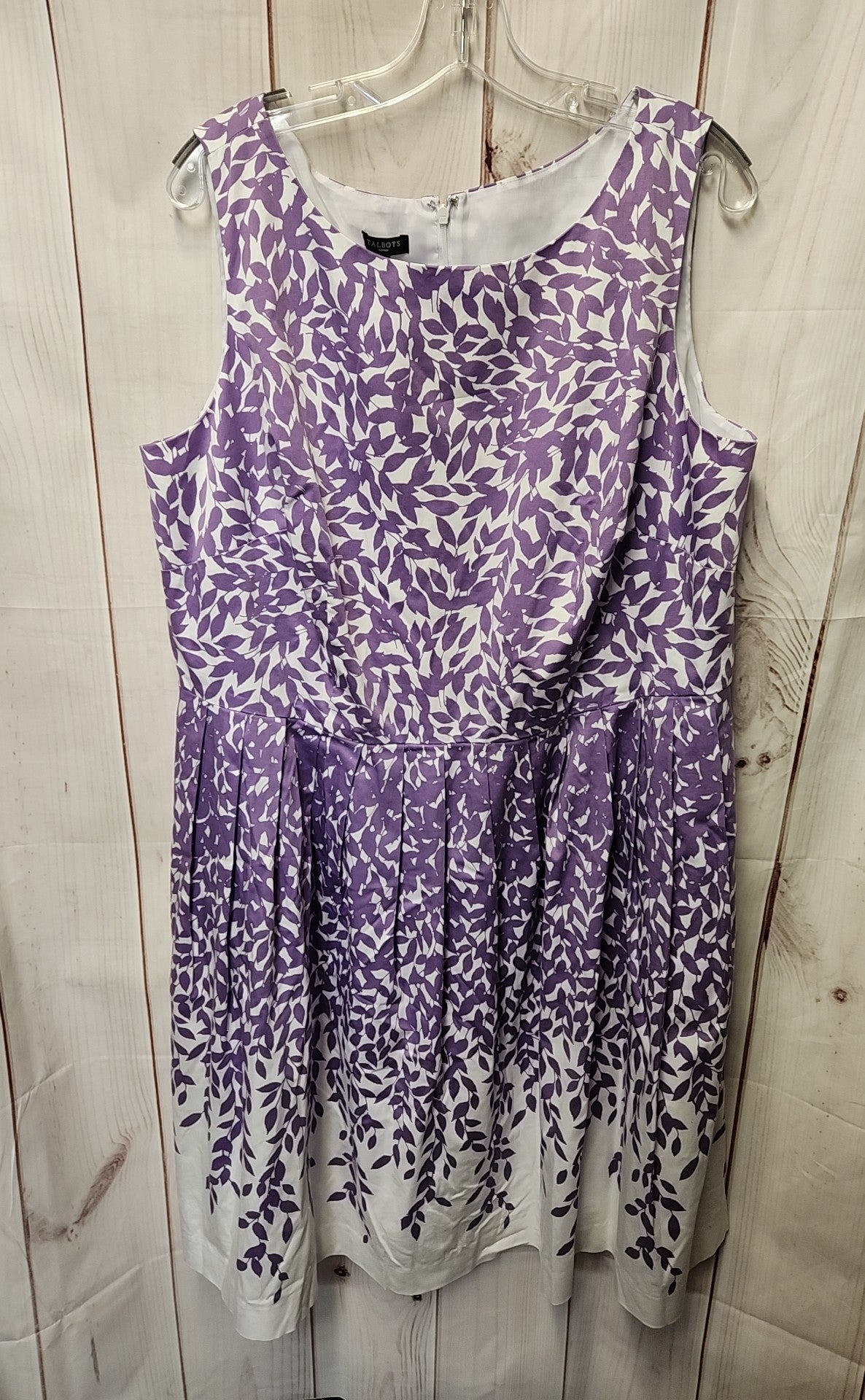 Talbots Women's Size 16 White & Purple Floral Dress