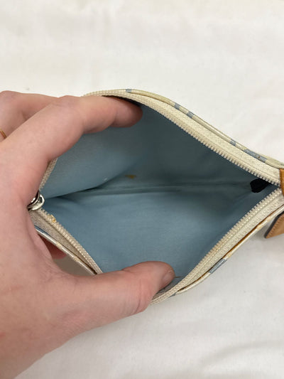 Coach Light Blue Wristlet AS IS - marks on front & back