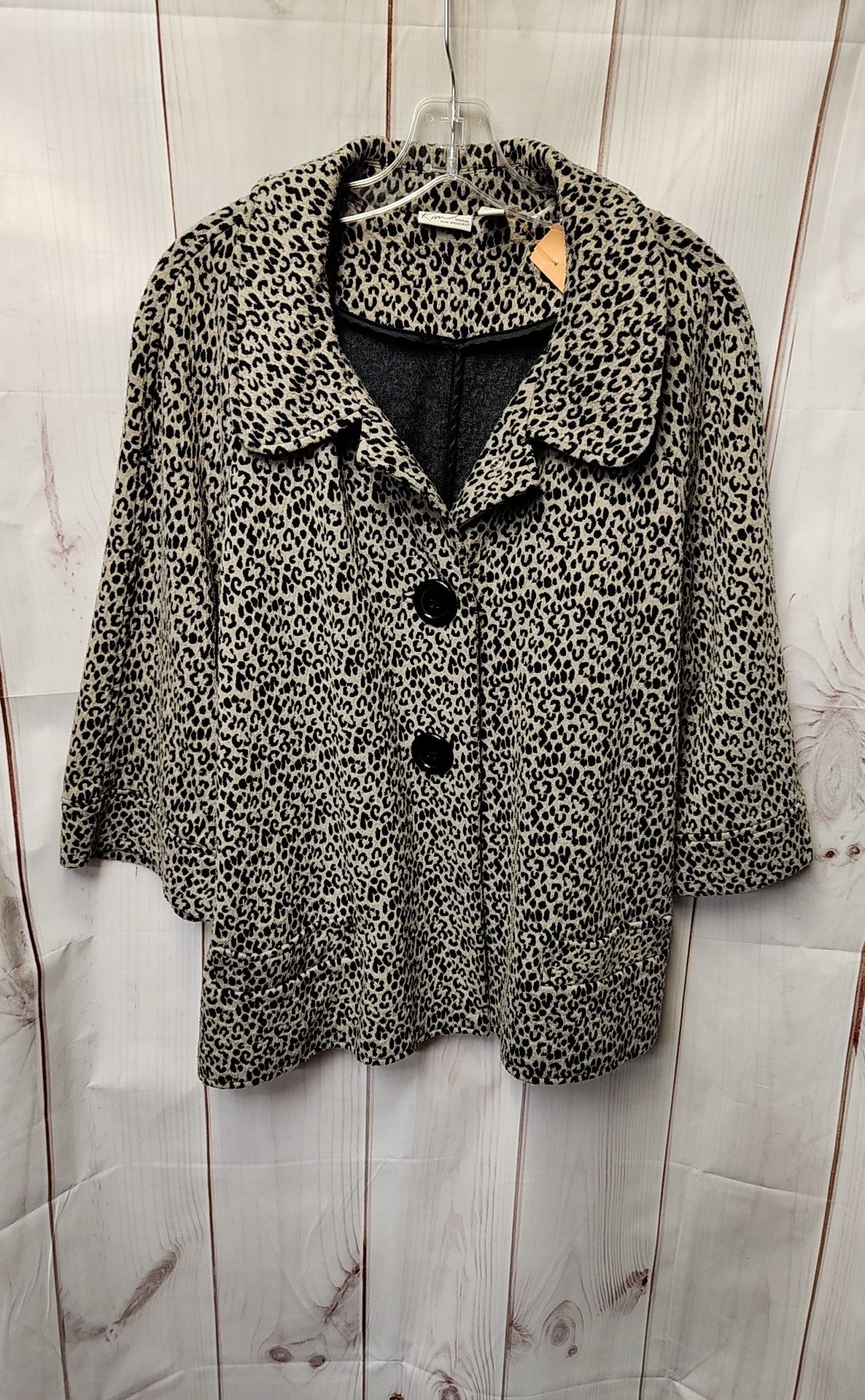 Kim Rogers Women's Size 2X Gray Animal Print Jacket