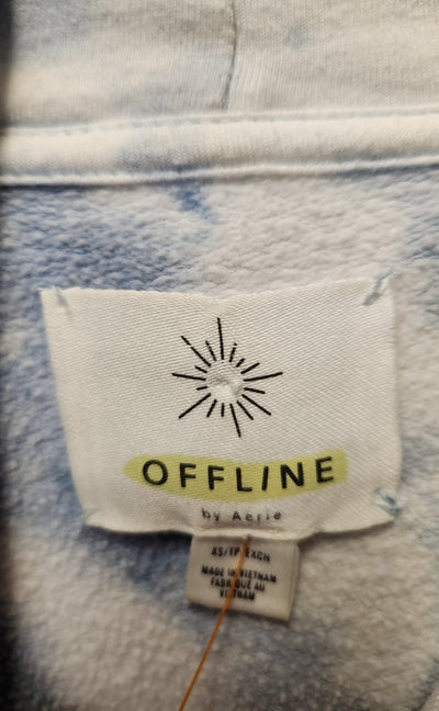 Offline by Aerie Women's Size XS White & Blue Sweatshirt