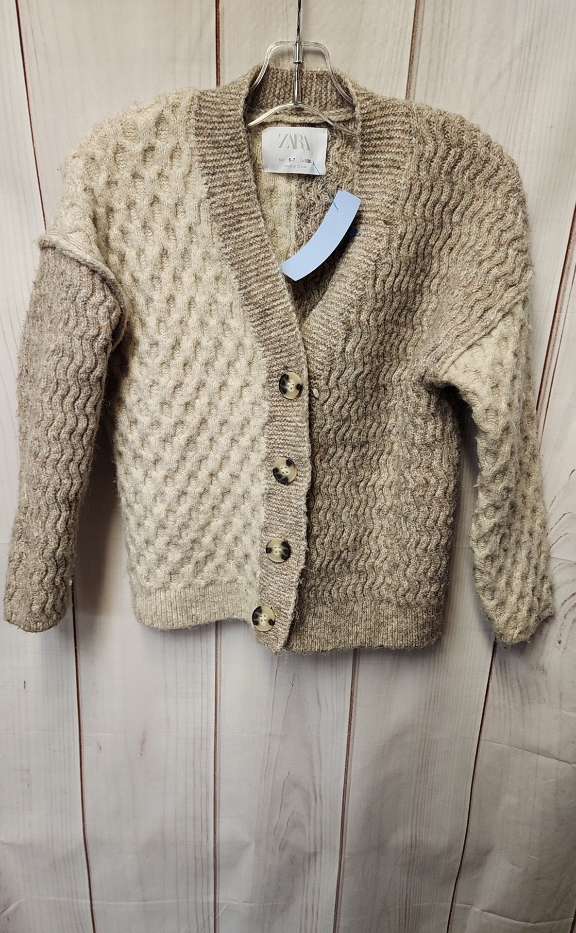 Zara Girl's Size 6/7 Beige Sweater