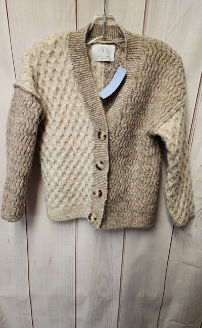 Zara Girl's Size 6/7 Beige Sweater