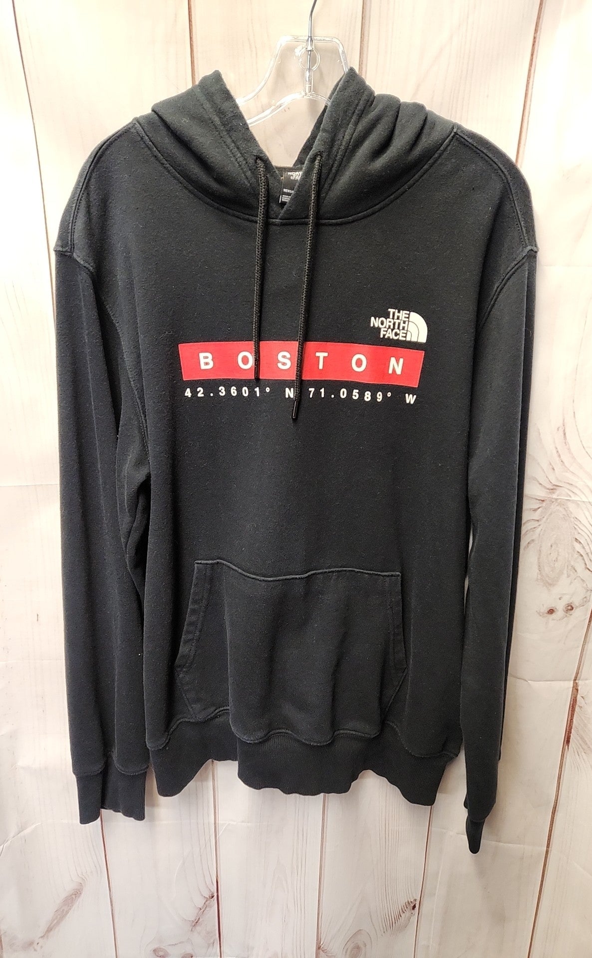North Face Men's Size L Black Hooded Sweatshirt