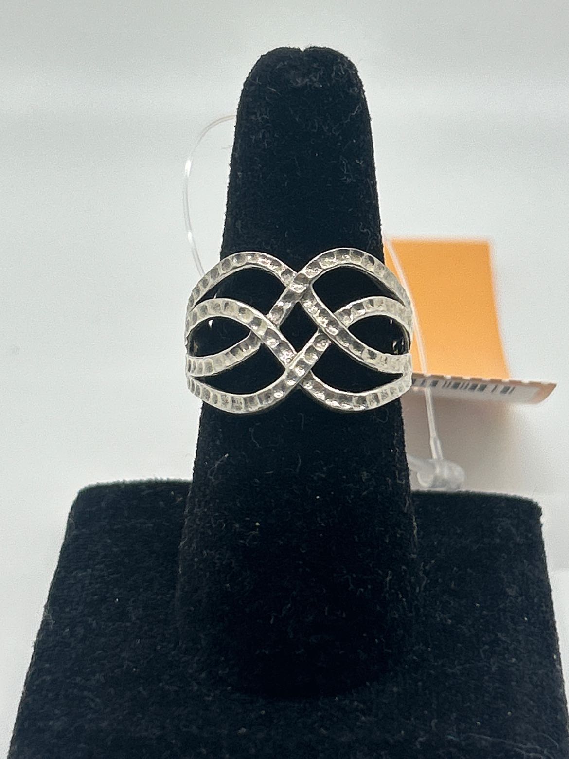 Ring Size 9 Silver Infinity Hammered .925 Sterling Silver Ring
